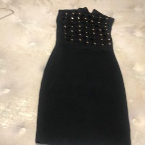 Black and gold maxi dress